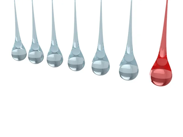 Red and blue drops. Concept of unique — Stock Photo, Image