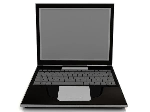 Laptop geïsoleerd met leeg scherm. — Stockfoto