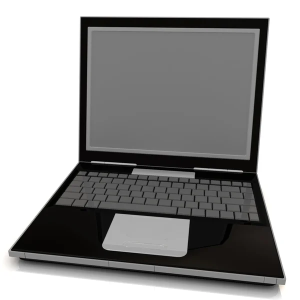 Ноутбук ізольований з порожнім екраном . — стокове фото