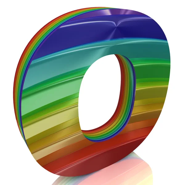 Carta O do alfabeto do arco-íris da pele — Fotografia de Stock