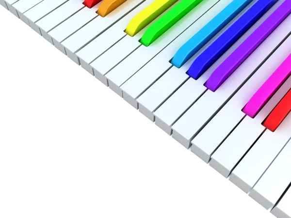 Regenbogen-Klaviertasten. — Stockfoto
