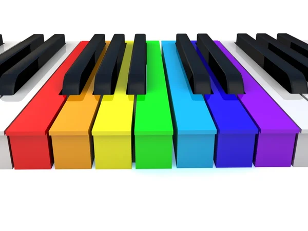 Rainbow piano keys. — Stock Image