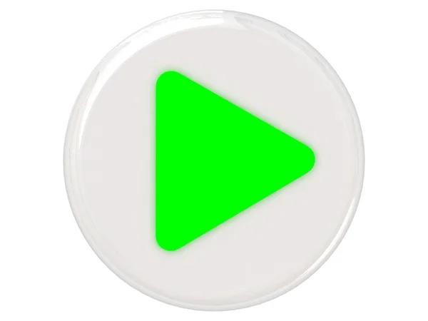 白い背景の再生ボタン — ストック写真