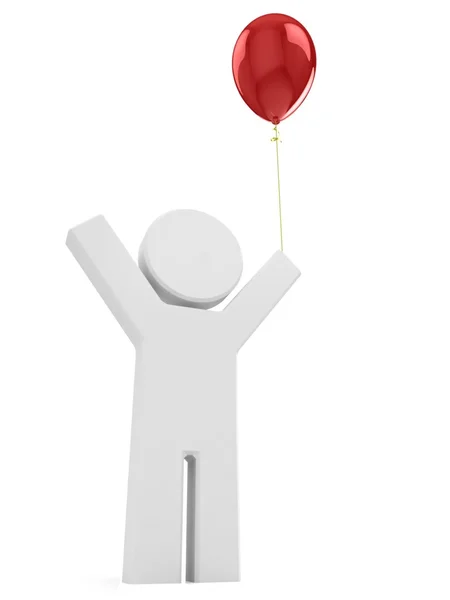 Lalek z czerwony balonik — Zdjęcie stockowe