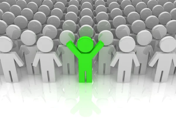 Illustration of the especial person, standing alone. Concept of unique. Concept of win. — Stock Photo, Image