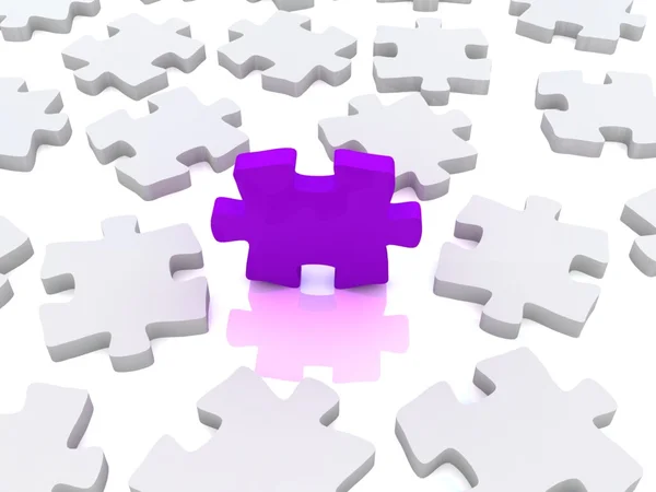 Jigsaw puzzle na białym tle. renderowany obraz 3D — Zdjęcie stockowe