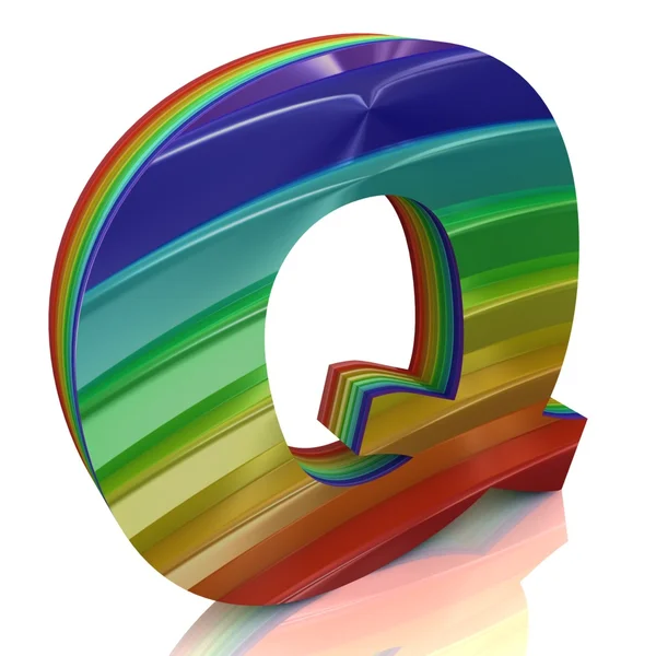 Letter Q from fur rainbow alphabet — Stock Photo, Image