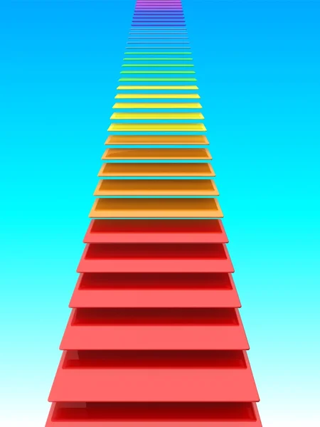 Σκάλα που πηγαίνει στον ουρανό. δρόμο προς την επιτυχία — Φωτογραφία Αρχείου