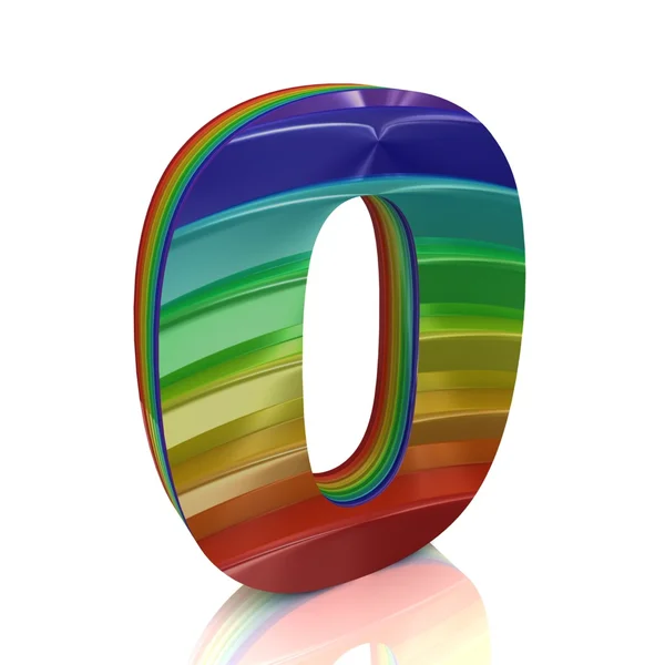 Antal 0 från rainbow uppsättning — Stockfoto