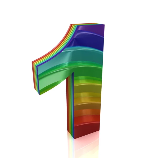 Nummer 1 uit regenboog set — Stockfoto