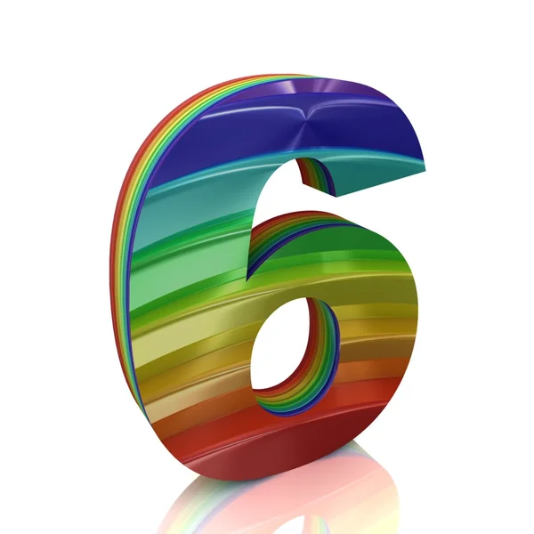 Número 6 do conjunto arco-íris — Fotografia de Stock