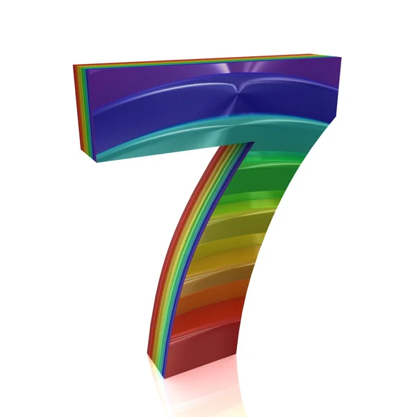 Nummer 7 från rainbow uppsättning — Stockfoto