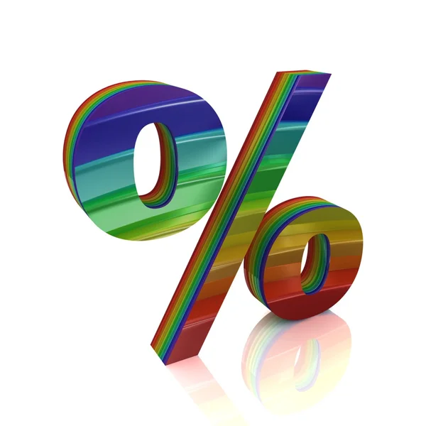 Знак процента от набора радуги — стоковое фото