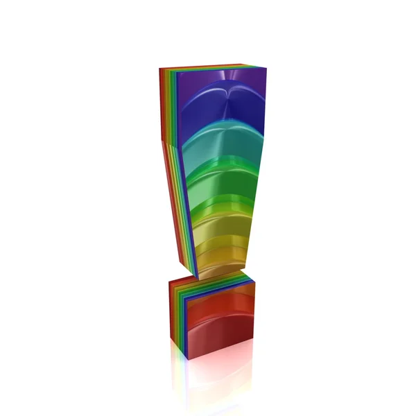 Sinal de ponto de exclamação do conjunto arco-íris — Fotografia de Stock