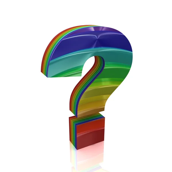 Ponto de interrogação do arco-íris definido — Fotografia de Stock