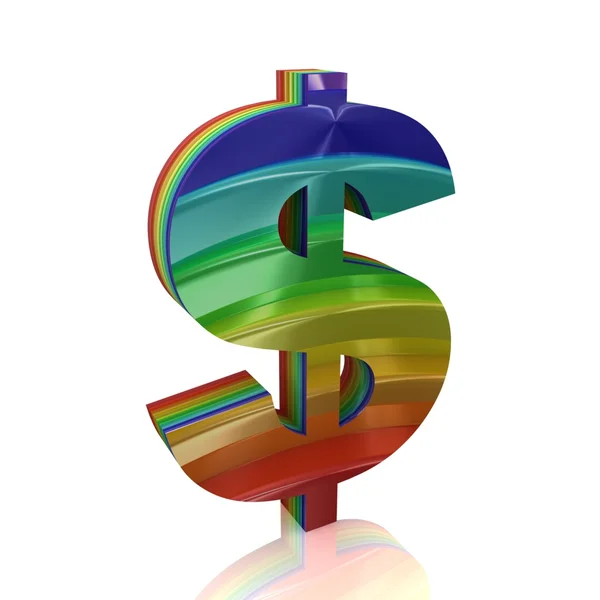Dólar signo de arco iris conjunto —  Fotos de Stock