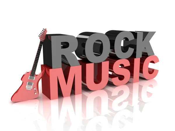 Guitare rock avec texte "Rock music " — Photo