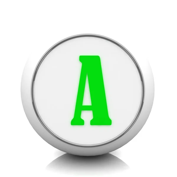 Зеленая буква А — стоковое фото