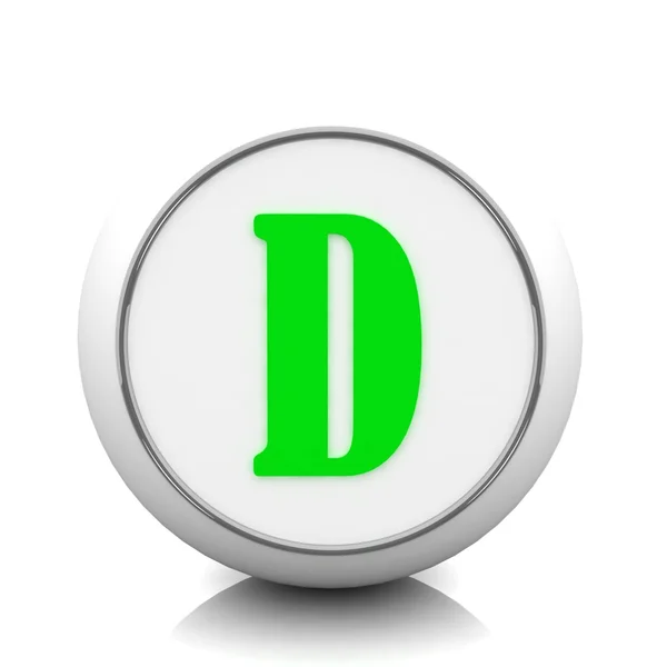 Green letter D — Stock Photo, Image
