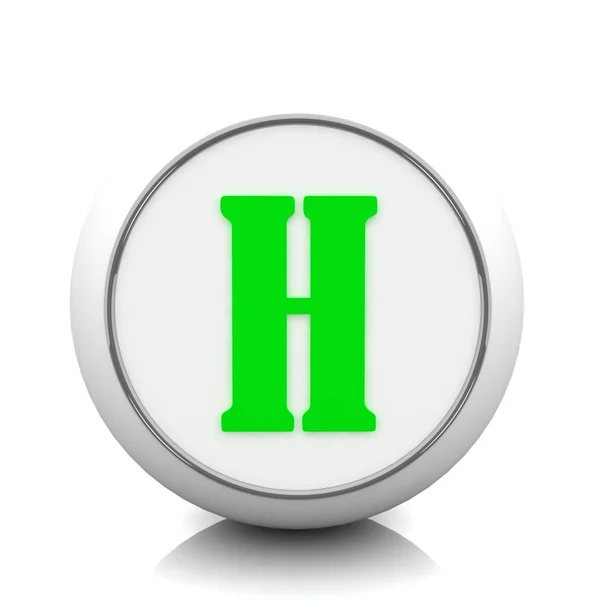 Lettera verde H — Foto Stock