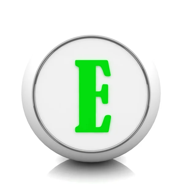 Lettera verde E — Foto Stock