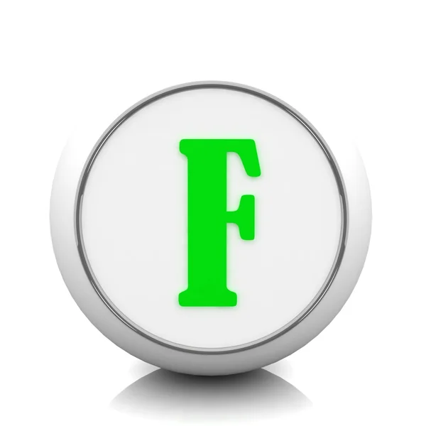 Green letter F — Stock Photo, Image