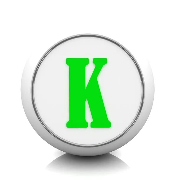 ตัวอักษรสีเขียว K — ภาพถ่ายสต็อก