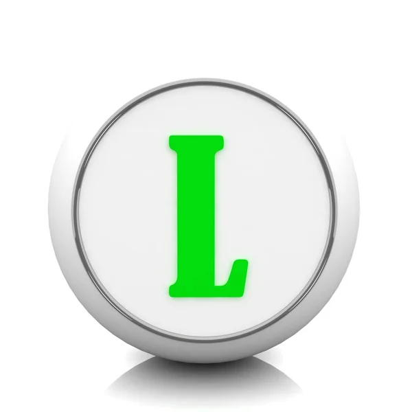 Green letter L — Stock Photo, Image