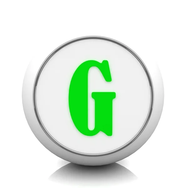 Zielona litera g — Zdjęcie stockowe