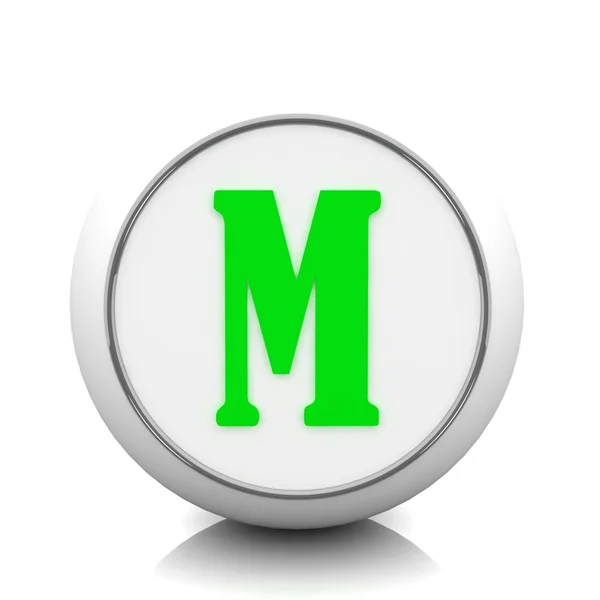 Letra verde M —  Fotos de Stock
