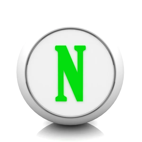 Zielony literę n — Zdjęcie stockowe