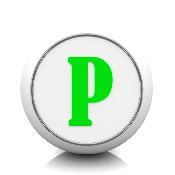 Green letter P — Stock Photo, Image