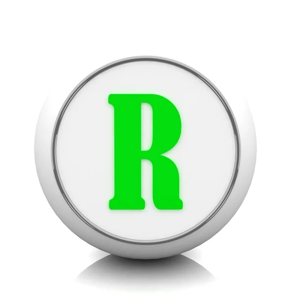 Zelené písmeno r — Stock fotografie