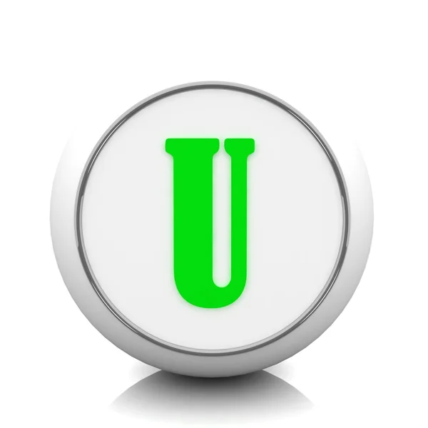 Groene alfabet u — Stockfoto