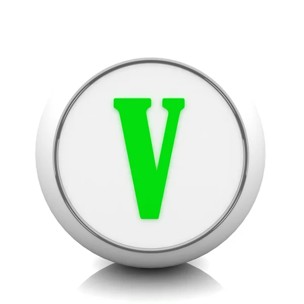 Green letter V — Stock Photo, Image