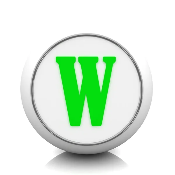 Green letter W — Stock Photo, Image