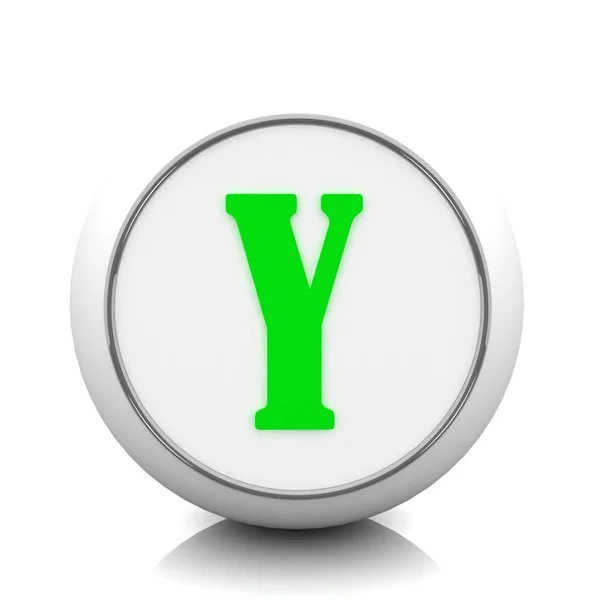 Groene alfabet y — Stockfoto