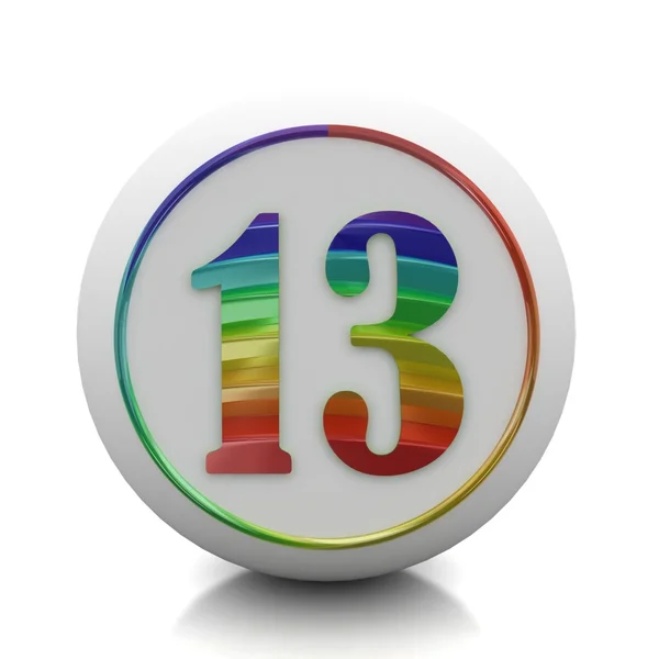 Runder Knopf mit Nummer 1 aus Regenbogen-Set — Stockfoto