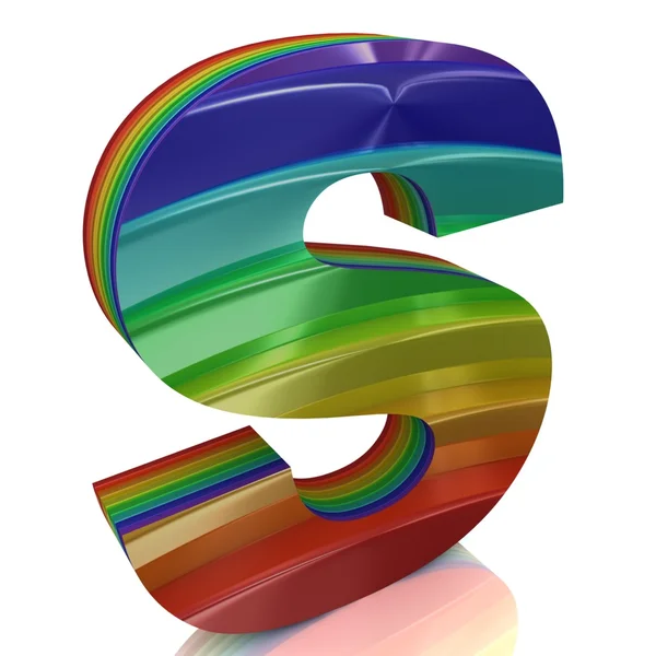 Letra S del alfabeto de piel arco iris — Foto de Stock