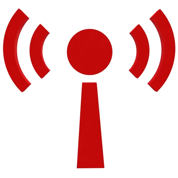 Kırmızı iletişim anten Kulesi simgesi — Stok fotoğraf