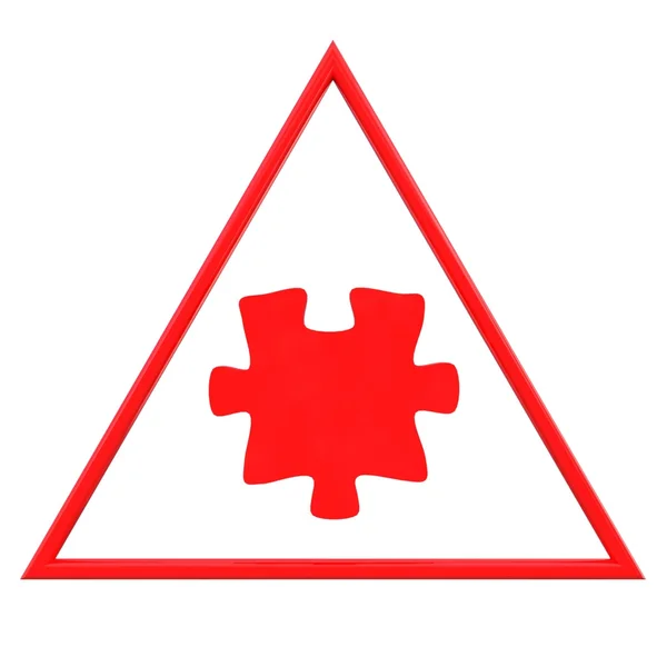 Sinal de puzzle vermelho — Fotografia de Stock