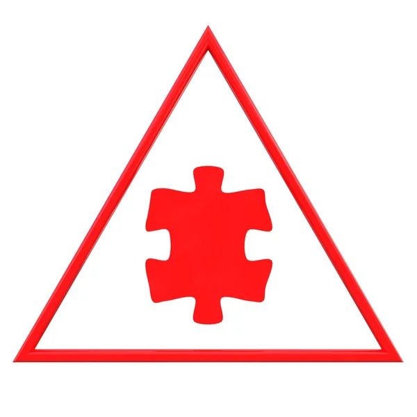 Red puzzle sign — Stock Photo, Image