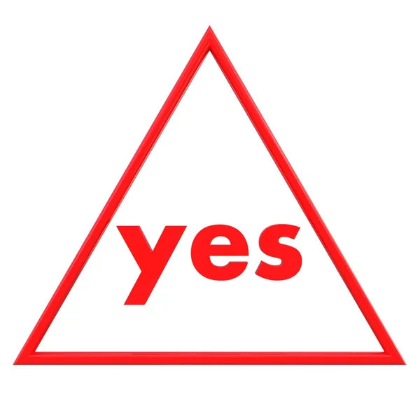 Červená ikona s textem Ano — Stock fotografie