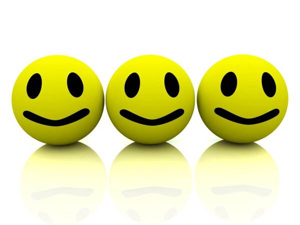 3d yellow smiling faces