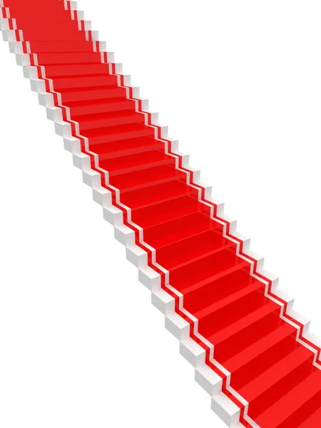 Escaleras con alfombra roja. Pasos de éxito —  Fotos de Stock