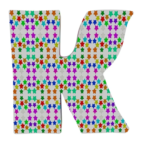 Γράμμα k από αστέρια αλφάβητο. — Φωτογραφία Αρχείου