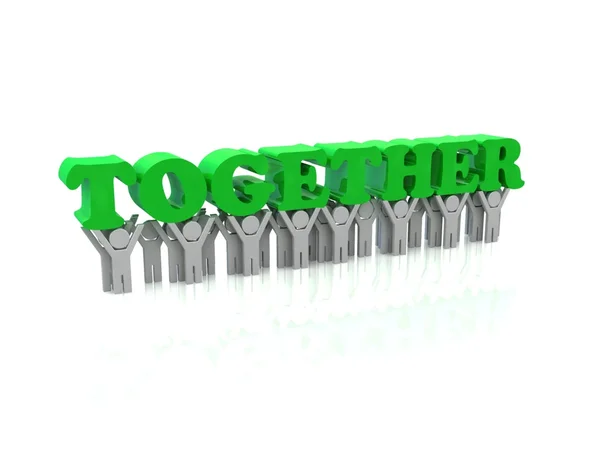 Carry together text — Stock Photo, Image