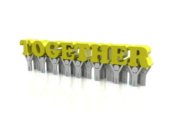 Carry together text — Stock Photo, Image