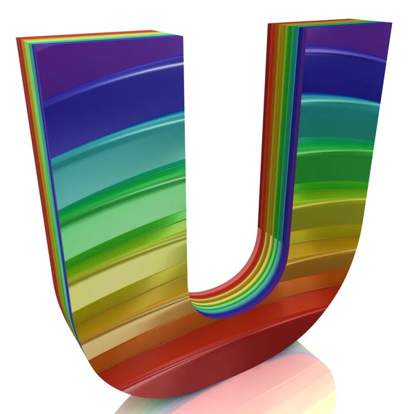 Bokstaven u från päls rainbow alfabetet — Stockfoto