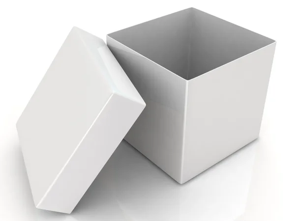 3D-witte open doos — Stockfoto